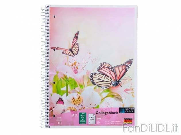 Blocco a spirale A4, 140 fogli United Office, prezzo 1,99 &#8364; per Alla confezione ...