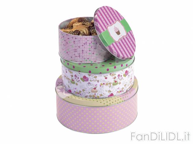 Set scatole per biscotti, 3 pezzi , prezzo 4.99 &#8364; 
- In lattaCon coperchi ...