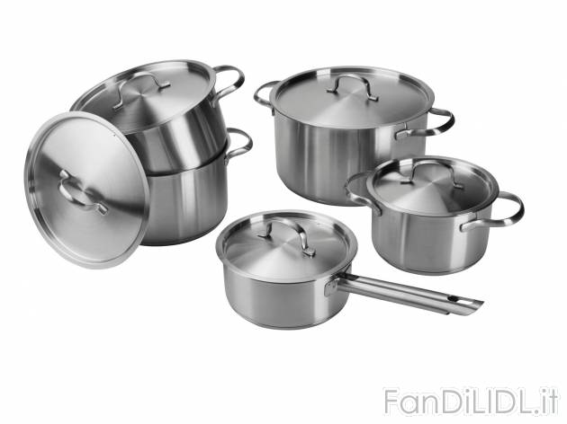 Set pentole, 10 pezzi , prezzo 69.00 &#8364; 
- In acciaio
- Spessore del ...