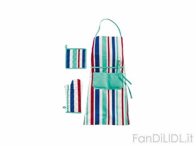 Set grembiule, presina e guanto da cucina , prezzo 5.99 &#8364; per Al set 
- ...