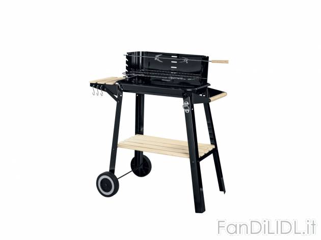Barbecue con carrello , prezzo 24.99 &#8364; 
- Griglia cromata regolabile ...