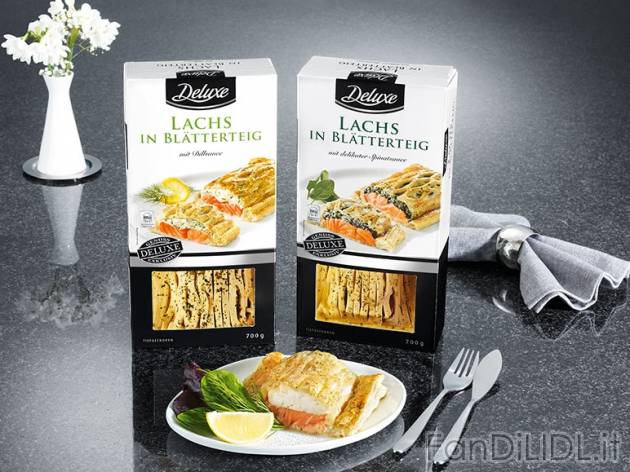 Salmone surgelato in crosta con salsa Deluxe, prezzo 5,49 &#8364; per 700 g, ...