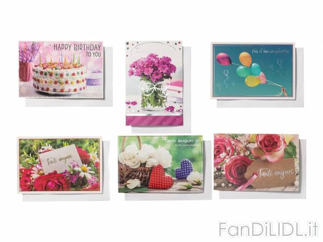 Set biglietti di auguri, 6 pezzi , prezzo 1.49 &#8364;
