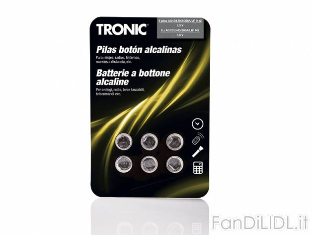 Batterie a bottone, 6 pezzi Tronic, prezzo 1,99 &#8364; per Alla confezione ...