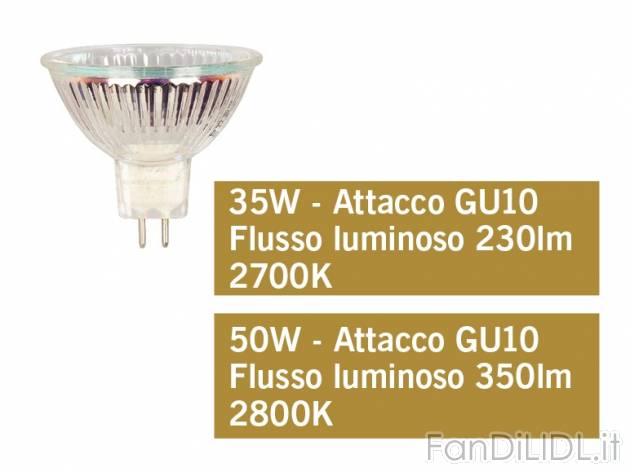 Lampadina o faretto alogeno , prezzo 1,99 &#8364; per Alla confezione 
- A ...