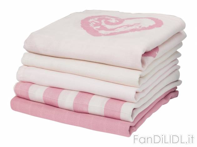 Telo in mussola per neonati, 5 pezzi , prezzo 9.99 &#8364; 
- In puro cotone ...