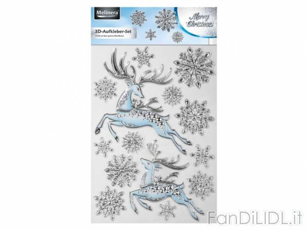 Adesivi natalizi 3D Melinera, prezzo 2,49 &#8364; per Alla confezione 
- A scelta ...