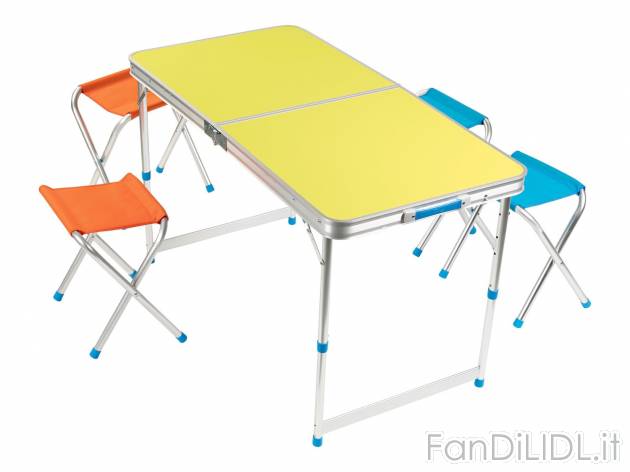 Tavolino da campeggio con 4 sgabelli , prezzo 39.99 &#8364; 
- Tavolo regolabile ...