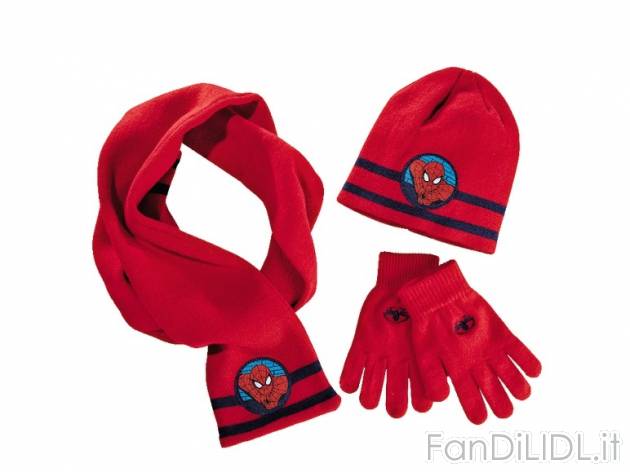 Set berretto, sciarpa e guanti da bambino &#039;&#039;Cars, Spiderman&#039;&#039; ...