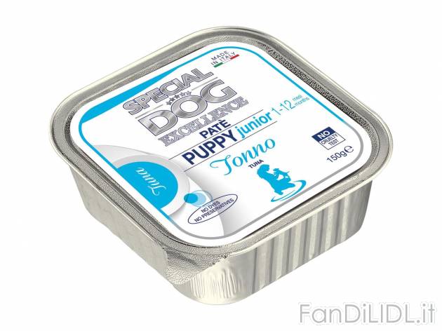 Patè Special Dog Excellence, prezzo 0.59 &#8364;  
-  Con selvaggina o con tonno