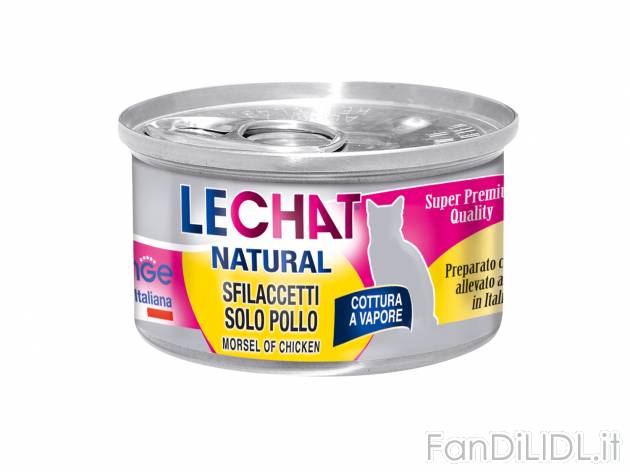 Sfilaccetti LeChat Natural, prezzo 0.75 &#8364;  
-  Solo pollo o tacchino e carote