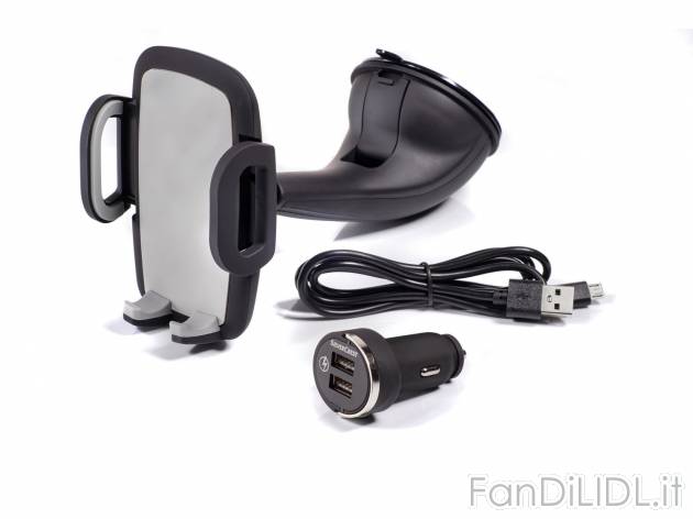 Set supporto smartphone per auto Silvercrest, prezzo 9.99 &#8364; 
- Cavo con ...