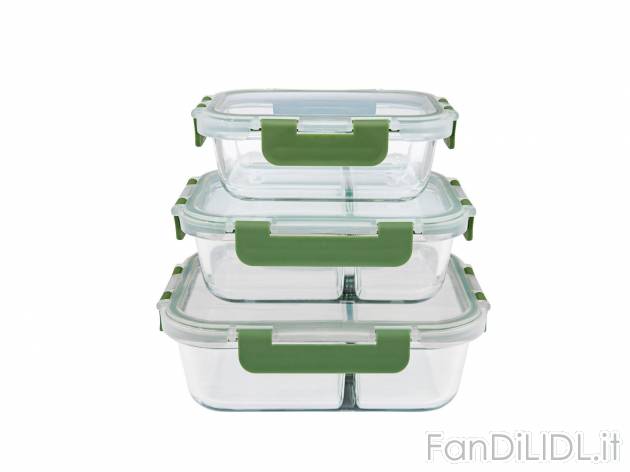 Set portavivande in vetro, 3 pezzi , prezzo 14.99 &#8364; 
- Coperchio con ...