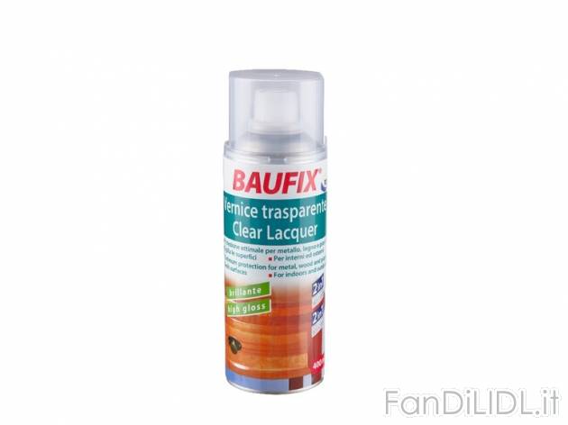 Vernice trasparente spray 400 ml , prezzo 2,99 &#8364; per Alla confezione 
- ...