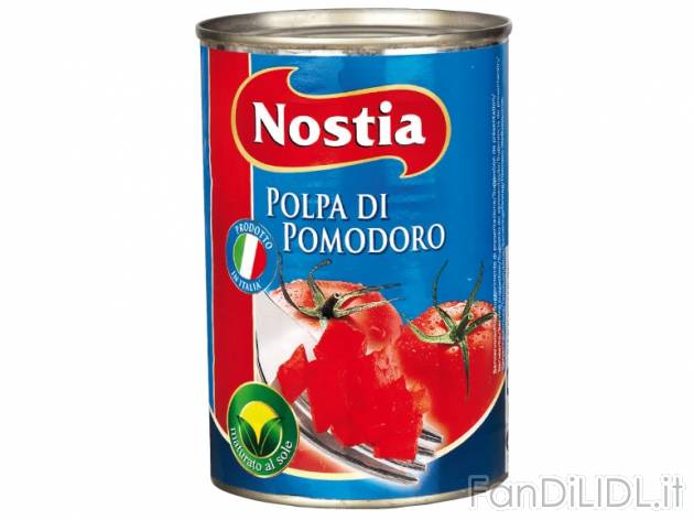 Polpa di pomodori spezzettati , prezzo 0,39 &#8364; per 400 g, € 0,98/kg EUR. ...