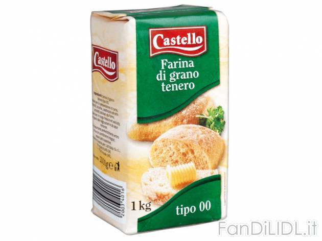 Farina di grano tenero 00 , prezzo 0,49 &#8364; per 1 kg 
-  Immancabile in cucina