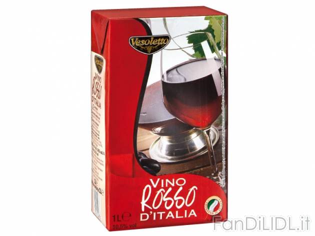 Vino bianco o vino rosso , prezzo 1,09 &#8364; per 1 l 
-  Alla confezione