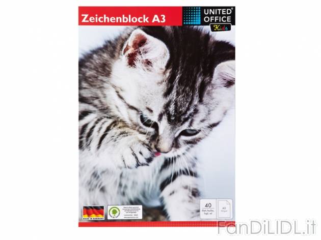Blocco da disegno A3, 40 fogli United Office, prezzo 0,99 &#8364; per Alla confezione ...