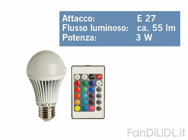 Lampadina multicolore a LED , prezzo 10,99 &#8364; per Alla confezione 
- Impostazione ...