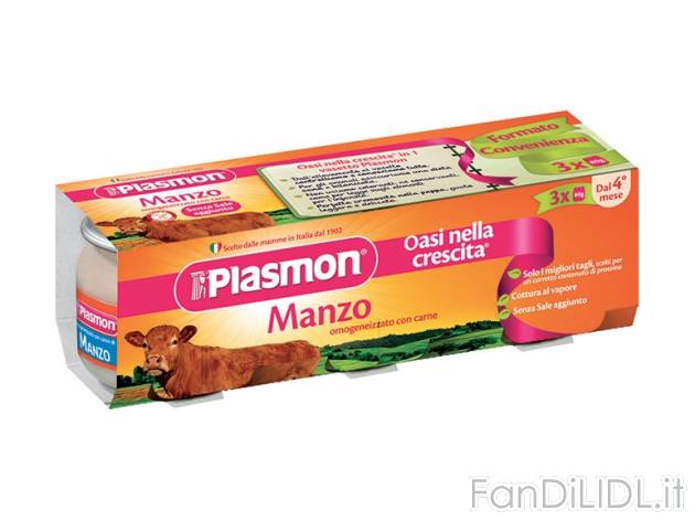 Omogeneizzato manzo, prosciutto, vitello, pollo , prezzo 2,19 &#8364; per 3x80g-confezione, ...