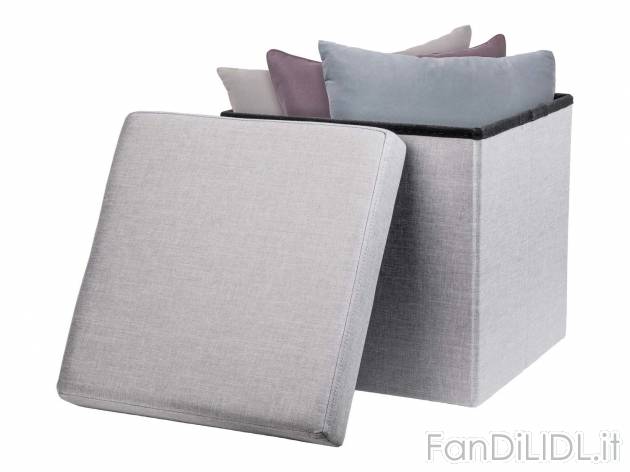 Pouf contenitore Livarno Living, prezzo 11.99 &#8364; 
- Montaggio senza attrezzi
- ...