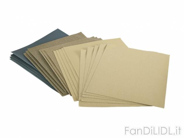 Set carta abrasiva Powerfix, prezzo 1,99 &#8364; per Al set 
- Per legno, metallo ...