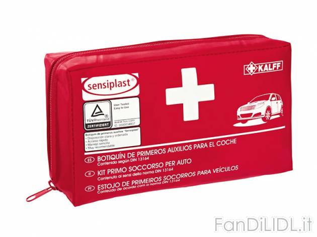 Kit primo soccorso per auto Sensiplast, prezzo 5,99 &#8364; per Alla confezione ...
