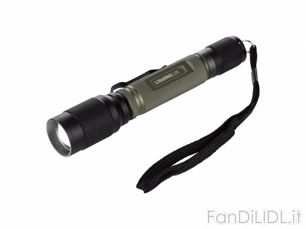 Torcia a LED Livarno Lux, prezzo 5.99 &#8364; 
- POWER LED Cree da 5W
- 3 modi ...