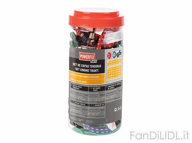Set cinghie tiranti Powerfix, prezzo 8.99 &#8364; 
- Con stabili ganci di fissaggio
- ...