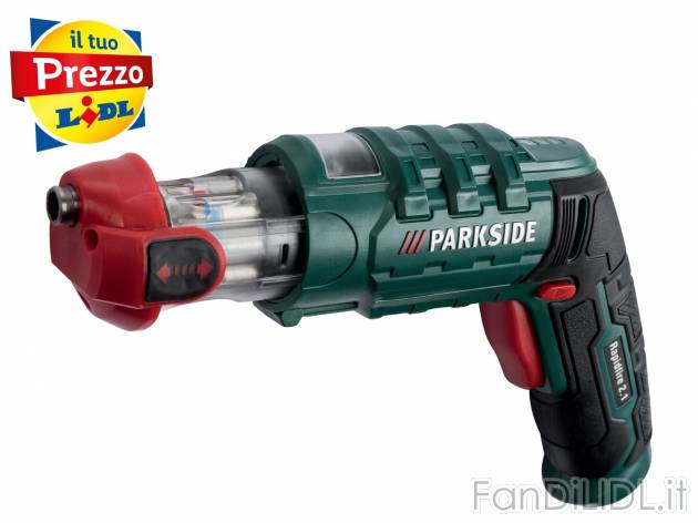 Avvitatore ricaricabile a pistola Parkside, prezzo 14.99 &#8364; 
- Con portabit ...