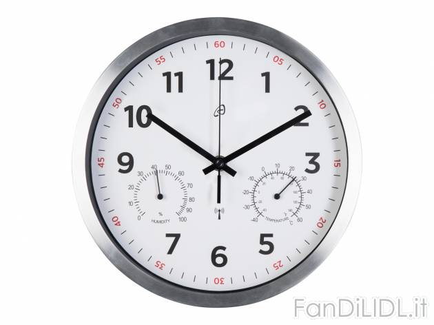 Orologio da parete radiocontrollato con termometro ed igrometro Auriol, prezzo 7.99 ...
