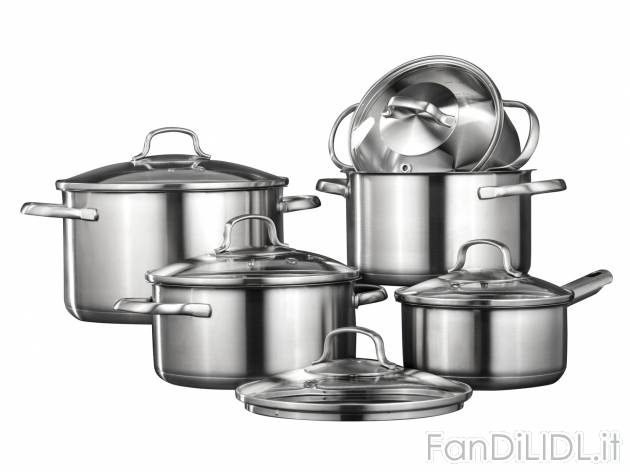 Set pentole, 10 pezzi Ernesto, le prix 69.00 &#8364; 
- Coperchio in acciaio ...