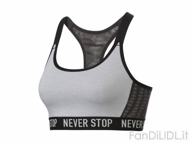 Reggiseno sportivo Crivit, le prix 4.99 &#8364; 
Misure: S-L
Taglie disponibili

Caratteristiche ...