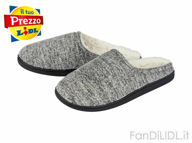 Pantofole da uomo Livergy, le prix 4.99 &#8364; 
Misure: 40-45
Taglie disponibili

Caratteristiche ...