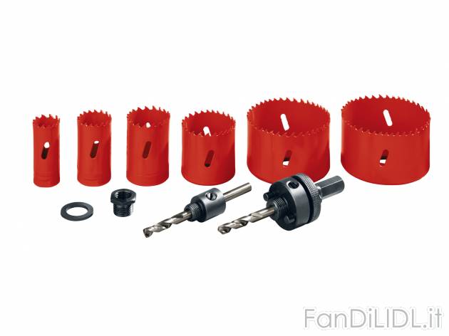 Set frese a tazza Parkside, le prix 14.99 &#8364; 
9 pezzi 
- Bimetallo o ...
