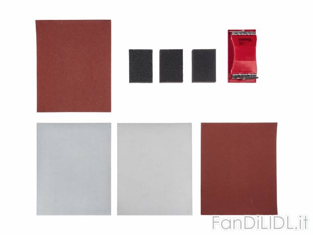 Set per levigatura manuale Powerfix, le prix 4.99 &#8364; 
24 pezzi 
- 1 supporto ...