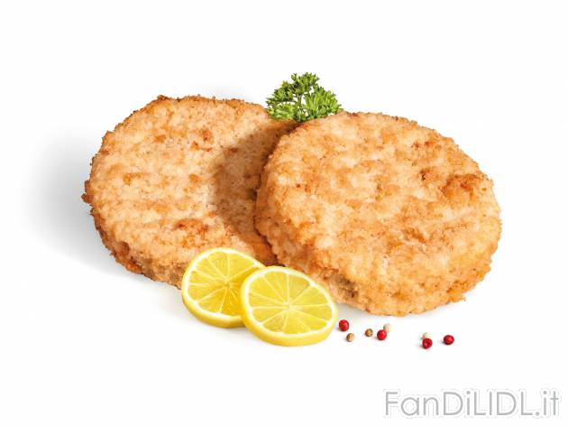 Burger di salmone con panatura , le prix 2.39 &#8364; 
- Da servire con una ...