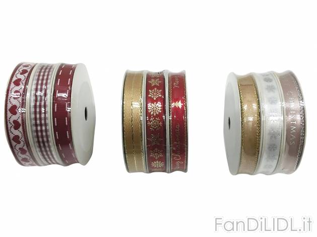 Nastro per pacchi regalo 5 m Melinera, le prix 1.99 &#8364;  
3 pezzi
Caratteristiche
