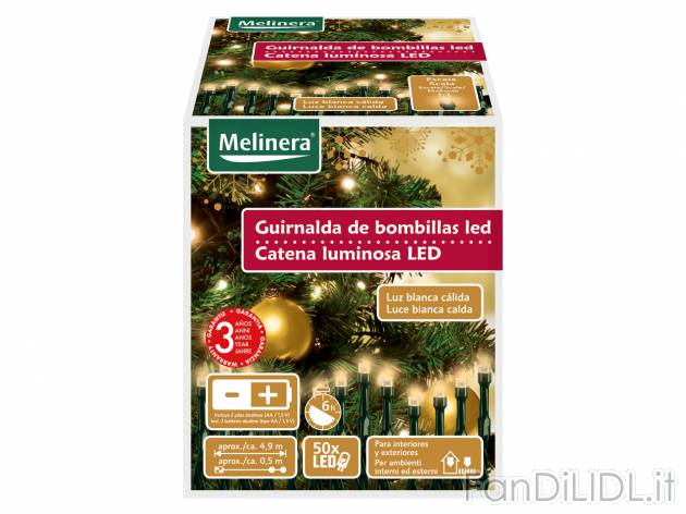 Catena luminosa LED a batteria Melinera, le prix 3.99 &#8364; 
- Per ambienti ...
