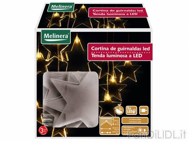 Tenda luminosa a LED Melinera, le prix 9.99 &#8364; 
- Adatta per ambienti ...