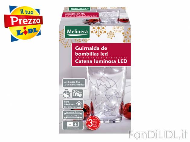 Catena luminosa LED per interni Melinera, le prix 2.99 &#8364; 
- 20 LED durevoli ...