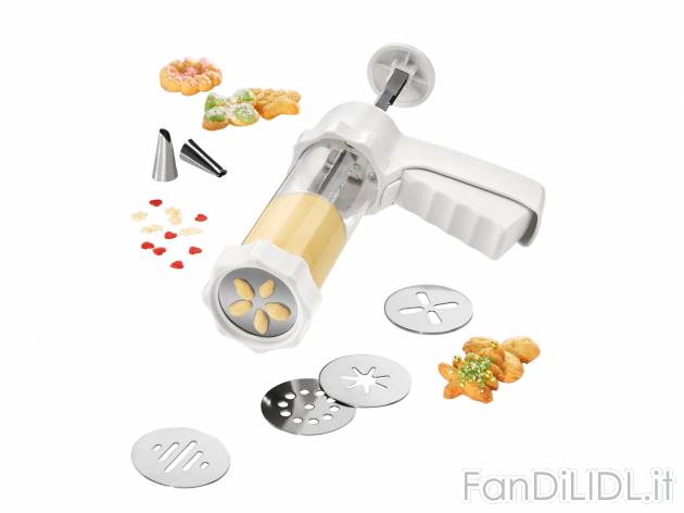 Pressa per biscotti Ernesto, le prix 8.99 &#8364; 
- 18 accessori con 10 dischi ...
