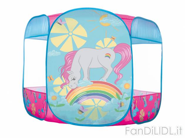 Tenda gioco con 250 palline , le prix 39.99 &#8364; 
- Pop-up
- Busta a rete ...