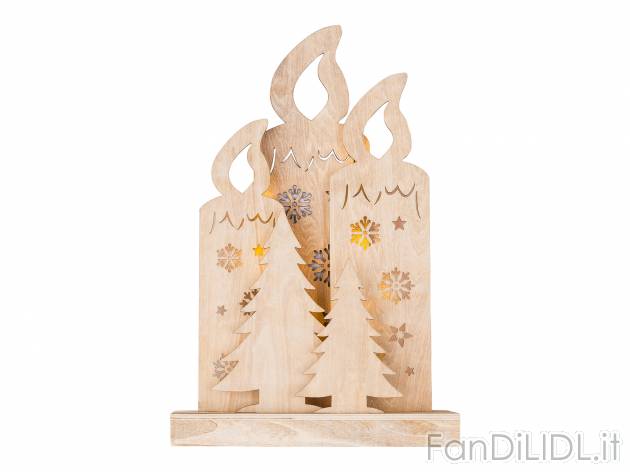 Decorazioni in legno con LED Melinera, le prix 9.99 &#8364; 
- Funzionamento ...