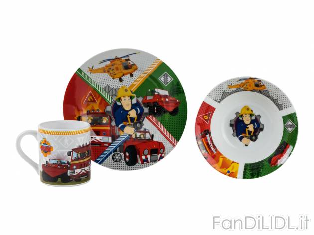Set colazione in porcellana &quot;Paw Patrol, Frozen, Sam il pompiere&quot; ...