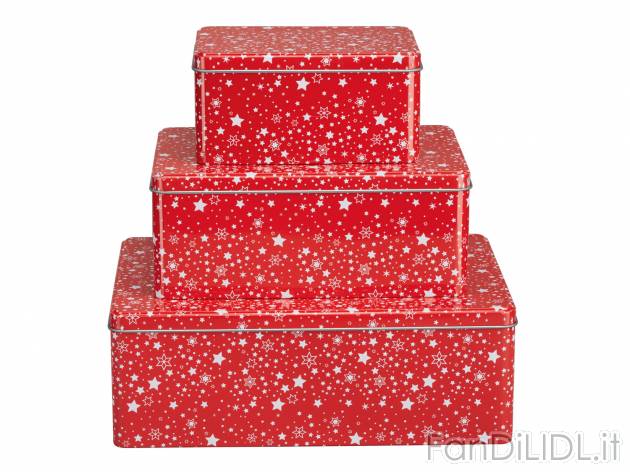 Set scatole per biscotti Ernesto, prezzo 4.99 € 
3 pezzi 
- In latta
- Impilabili ...