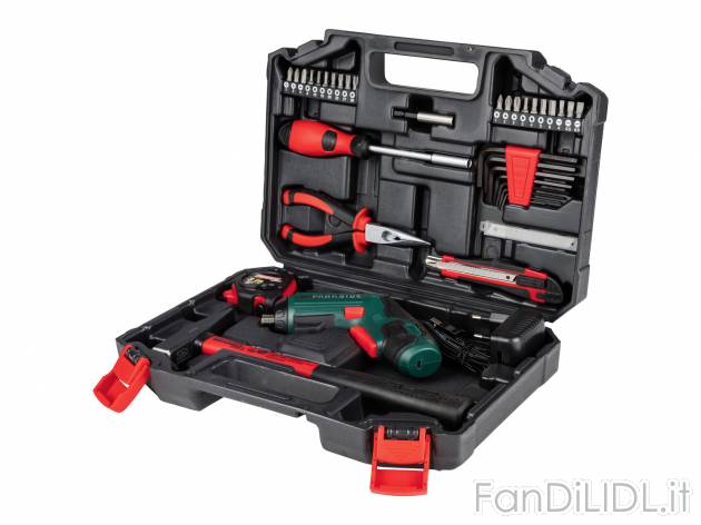 Avvitatore ricaricabile con set attrezzi Parkside, prezzo 29.99 € 
- Con batteria ...