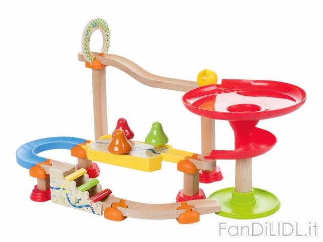 Pista per biglie in legno Playtive Junior, prezzo 19.99 &#8364; 
- 4 biglie ...