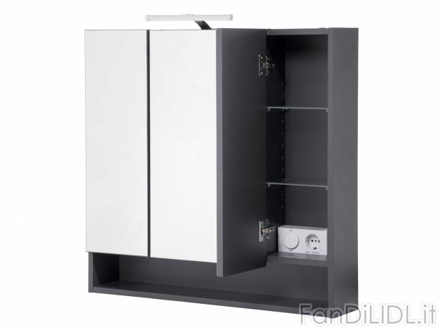 Armadietto pensile con specchio Livarno Living, prezzo 85.00 € 
- Spazi interni ...