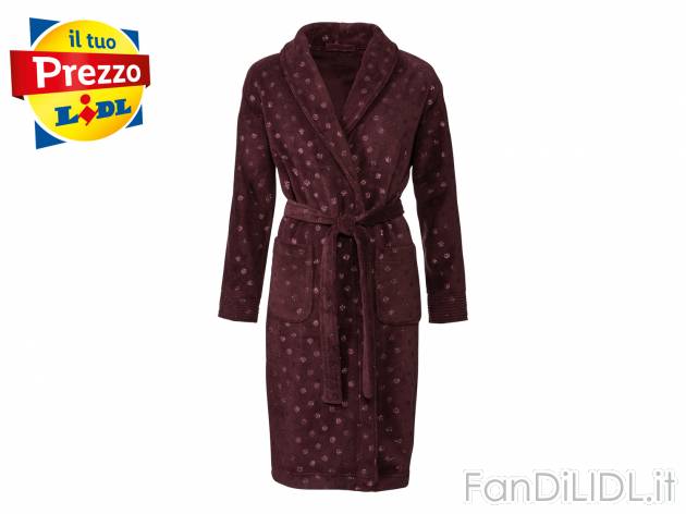 Accappatoio da donna Miomare, prezzo 9.99 € 
Taglia: S-L 
- In microfibra
Caratteristiche ...